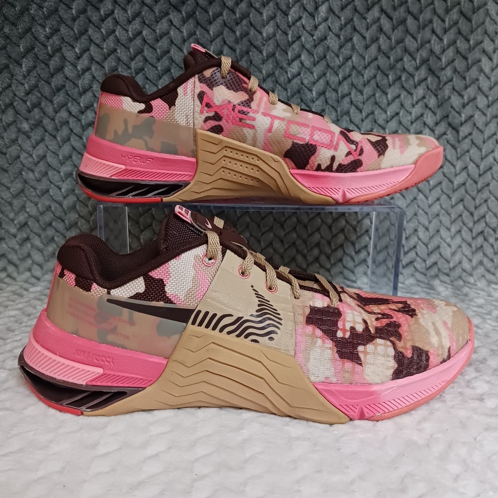 Nike Metcon 8 AMP Coral Chalk Camo Women's Workout Cross Training Shoes Size 7.5